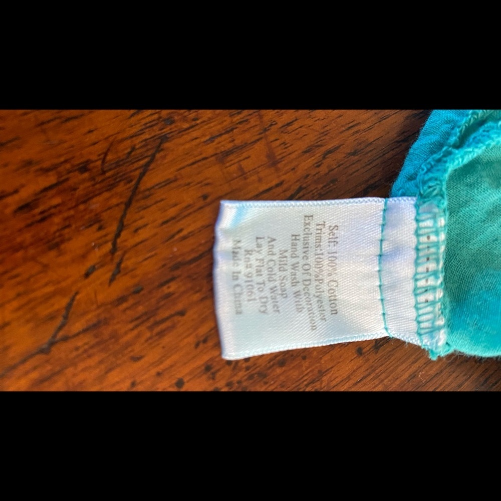 Johnny Was Biya Turquoise Embroidered Cotton Top M - Picture 8 of 11